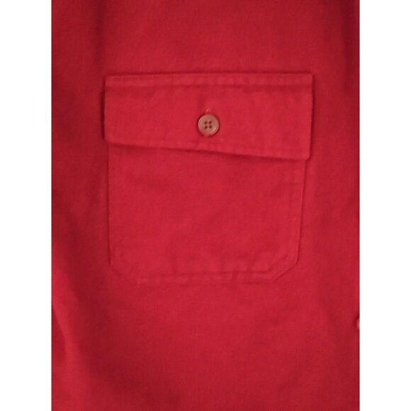 VTG LL Bean Men's Large (Tall) Shirt Jacket Heavy Duty Button Down Pocket RED - Picture 4 of 16